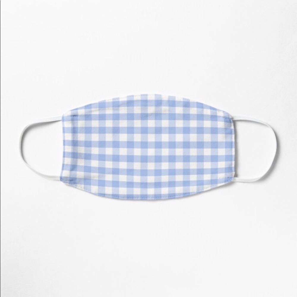 Blue Plaid Gingham Face Mask